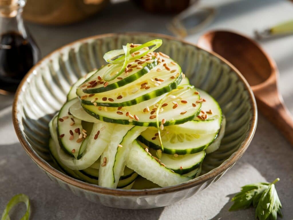 Asian Cucumber Salad with Rice Vinegar