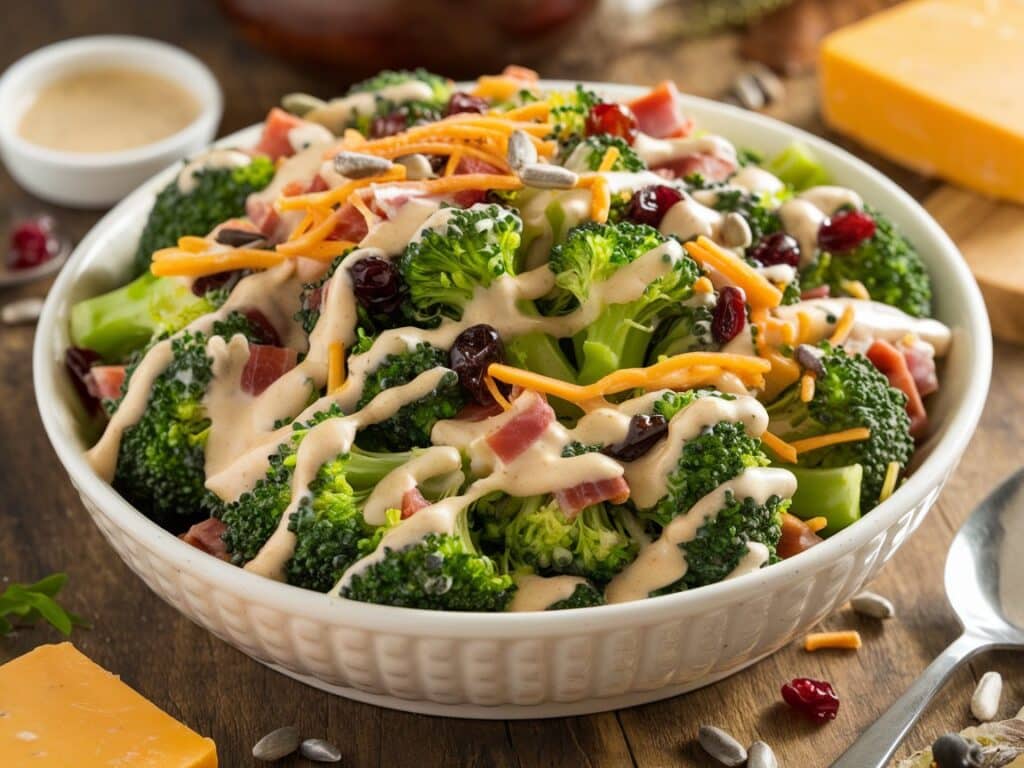Broccoli and Bacon Salad with Cheddar Cheese