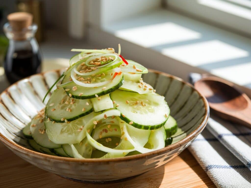 Asian Cucumber Salad with Rice Vinegar