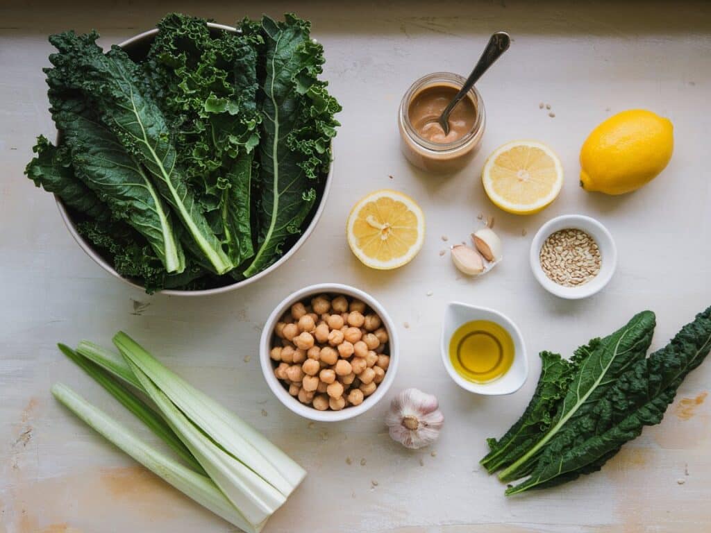 Detox Kale Salad with Lemon Tahini Dressing