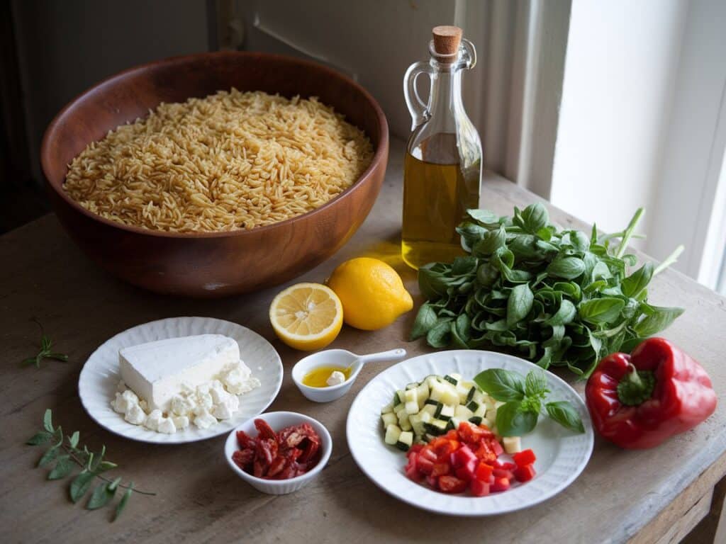 Orzo Pasta Salad with Feta and Sun-Dried Tomatoes