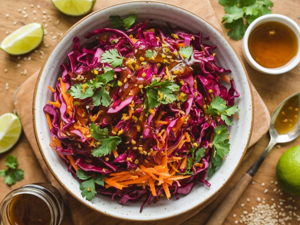 Red Cabbage Slaw with Carrots and Cilantro