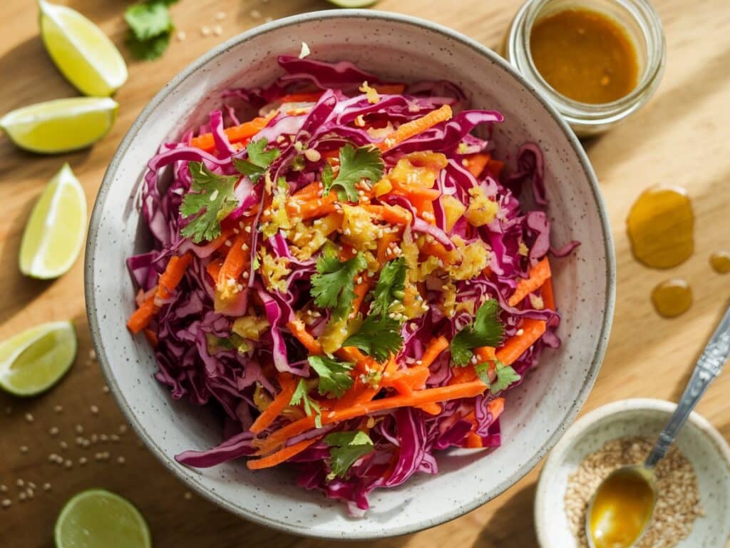 Red Cabbage Slaw with Carrots and Cilantro