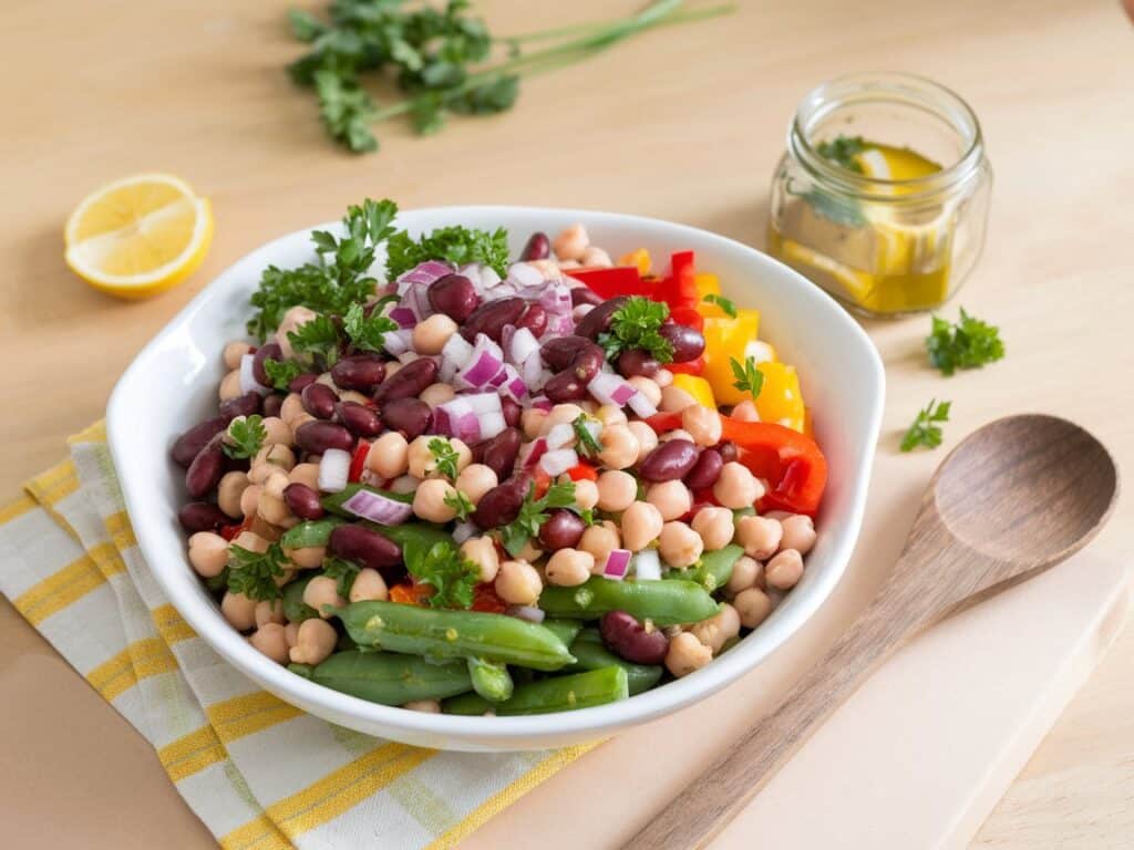 Three Bean Salad with a Zesty Vinaigrette