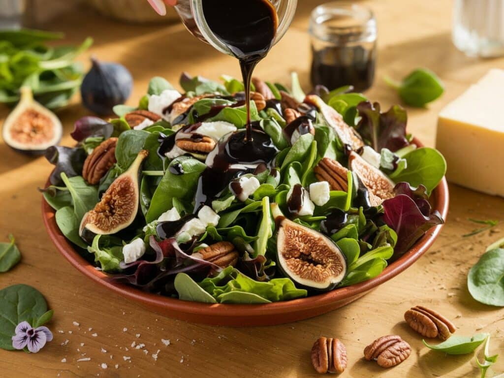 Mixed Greens Salad with Figs and Balsamic Dressing