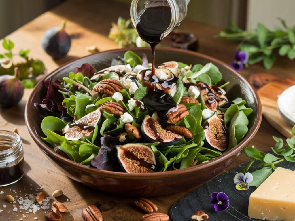 Mixed Greens Salad with Figs and Balsamic Dressing