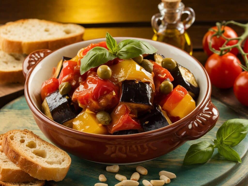 Caponata Salad: Sicilian Aubergine and Tomato Dish