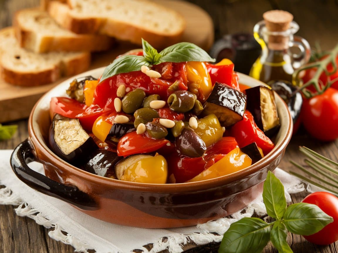 Caponata Salad: Sicilian Aubergine and Tomato Dish