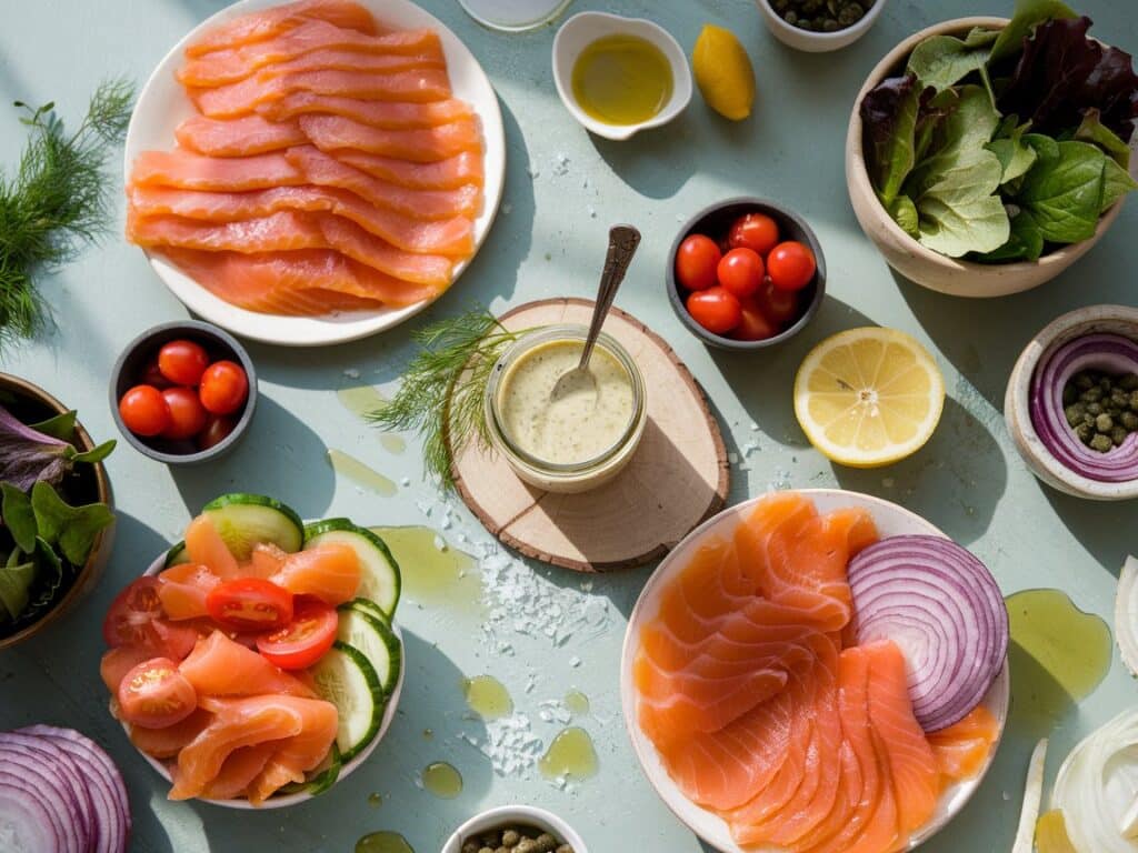 Smoked Salmon Salad with Creamy Dill Dressing