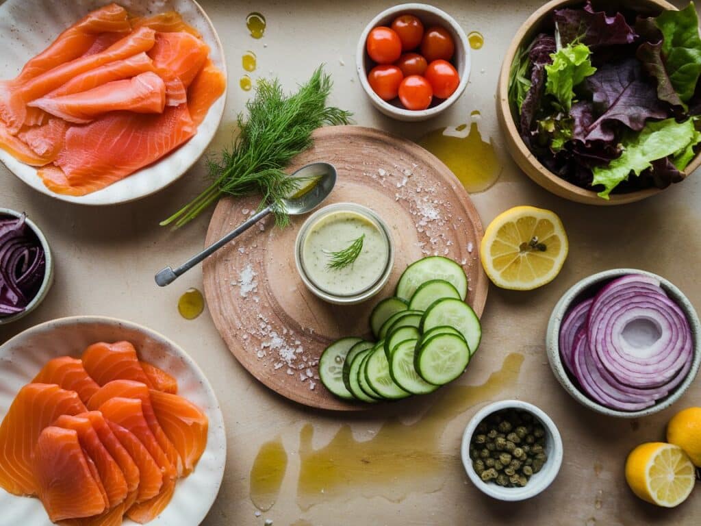 Smoked Salmon Salad with Creamy Dill Dressing
