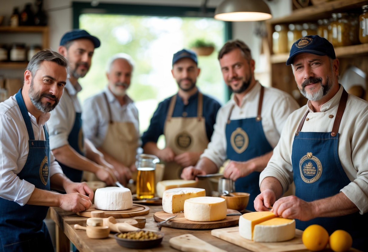 Portraits of diverse artisan producers working in their workshops, showcasing their traditional crafts and tools.