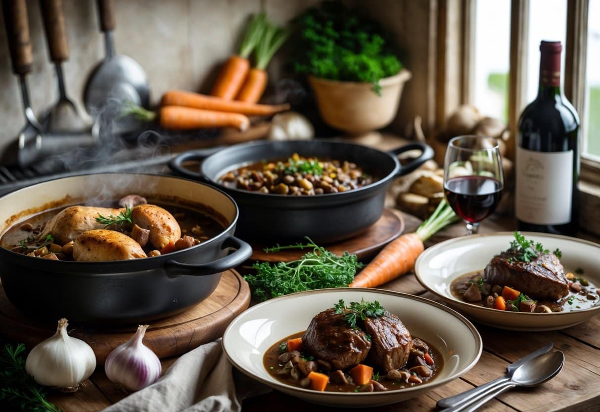 French Meat Dishes: Coq au Vin, Boeuf Bourguignon & Braising Classics ...